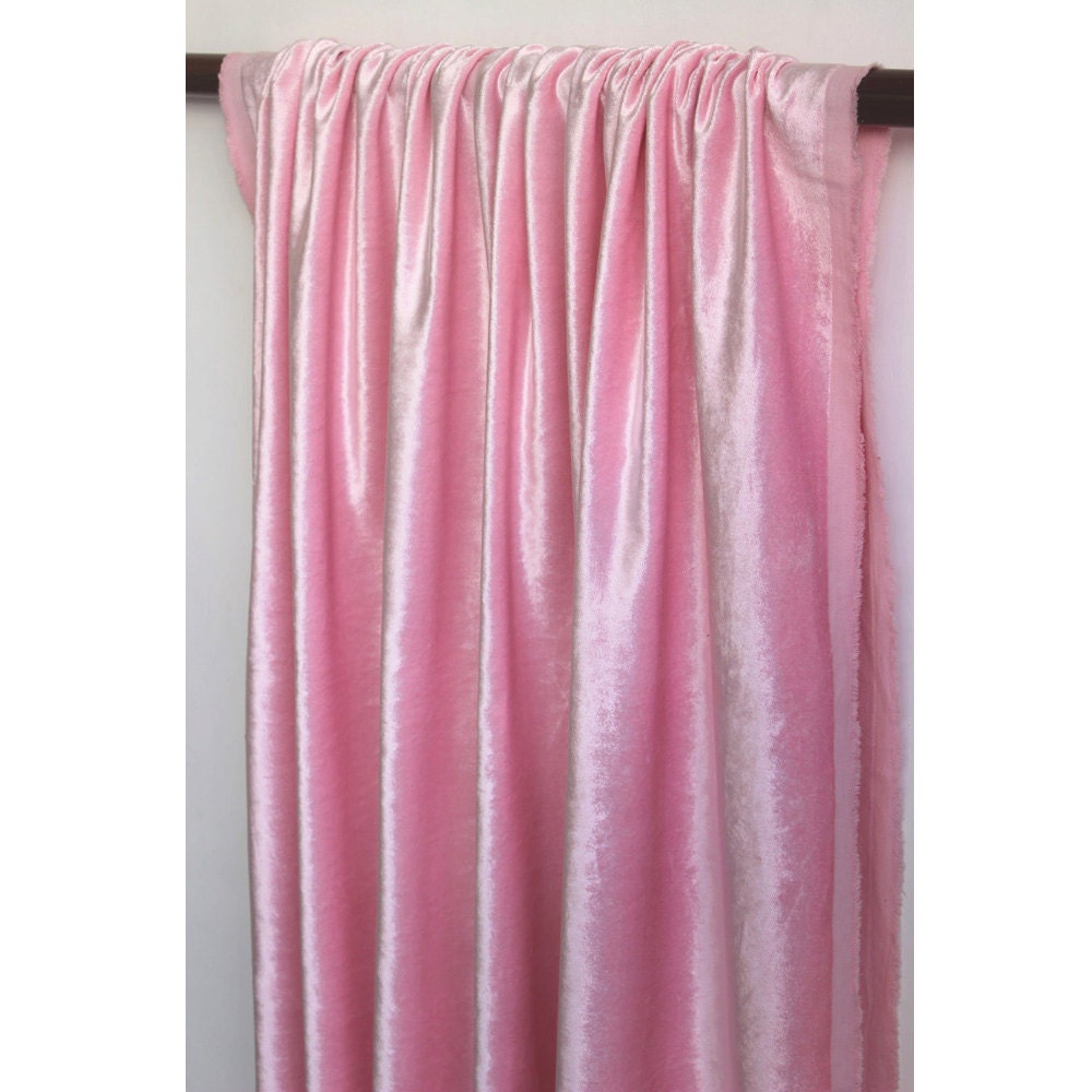 Soft Pink Velvet Curtain 52x84 Rod Pocket Curtain Etsy