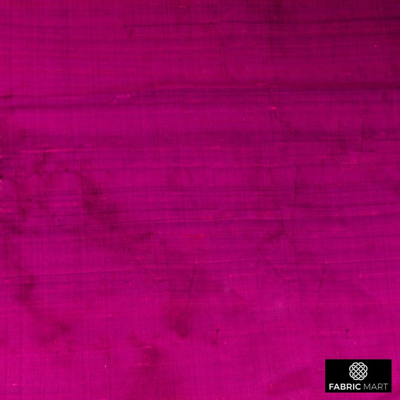 Dark Fuchsia Pink 100% Pure Silk Fabric By The Yard / Metre, 41 inch Pure Dupioni Silk Fabric, Lustrous Silk fabric for Dresses, Curtains image 4