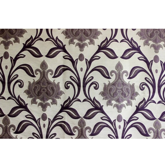 Purple Taj Damask Curtain Fabric Upholstery Fabric Curtain Etsy