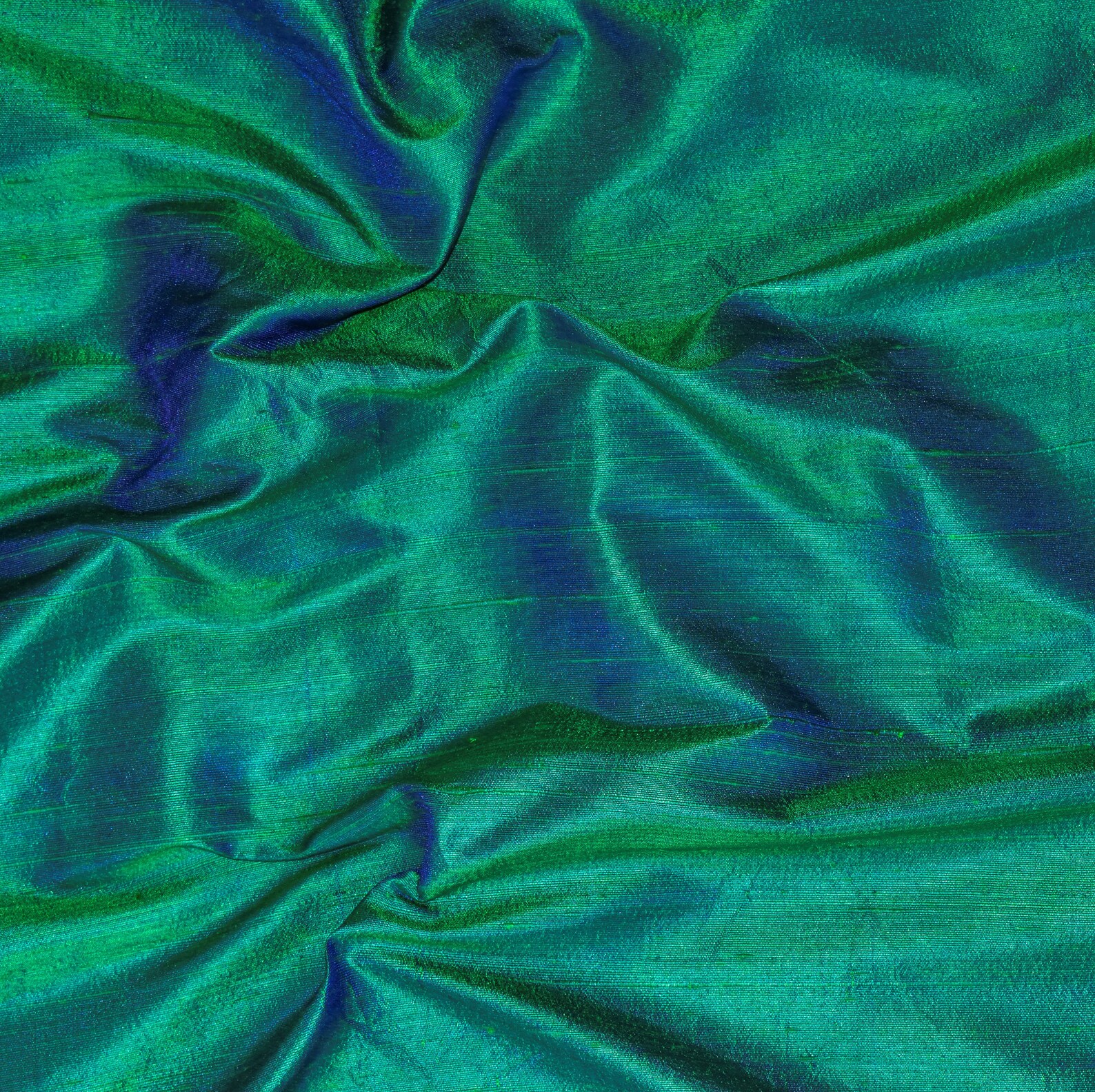 Peacock Silk Fabric by the Yard Silk Fabric Silk Dupioni Etsy