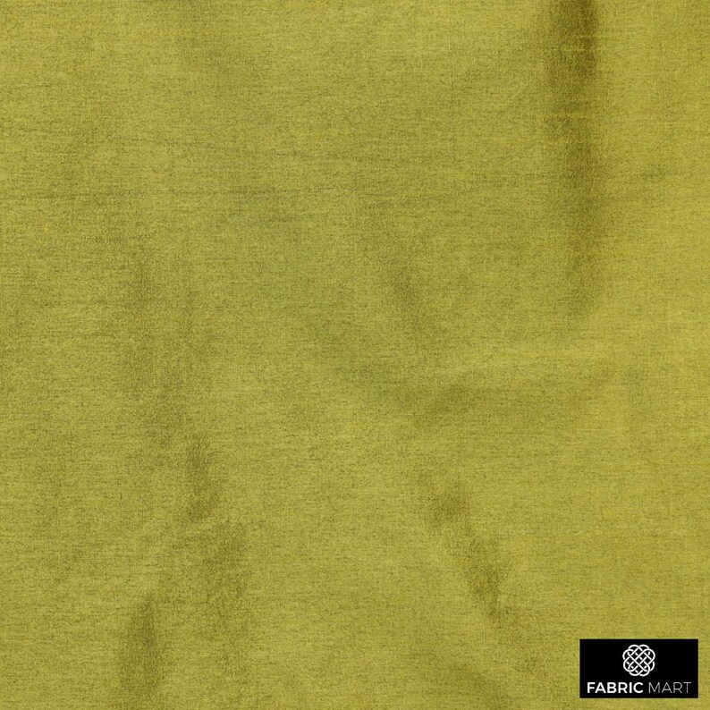 Olive Green Art Silk Fabric By The Yard / Metre, Faux Silk Curtain Fabric, Dress Fabric, Wholesale Art Silk Fabric, Slub Faux Silk Fabric image 4