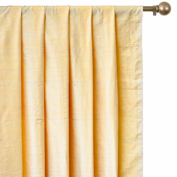 Light Gold Silk Dupioni Curtain Panels rod Pocket Grommet - Etsy