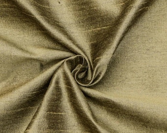 Dull Olive Green Art Silk Fabric By The Yard / Metre, Faux Silk Curtain Fabric, Dress Fabric, Wholesale Art Silk Fabric, Slub Silk Fabric