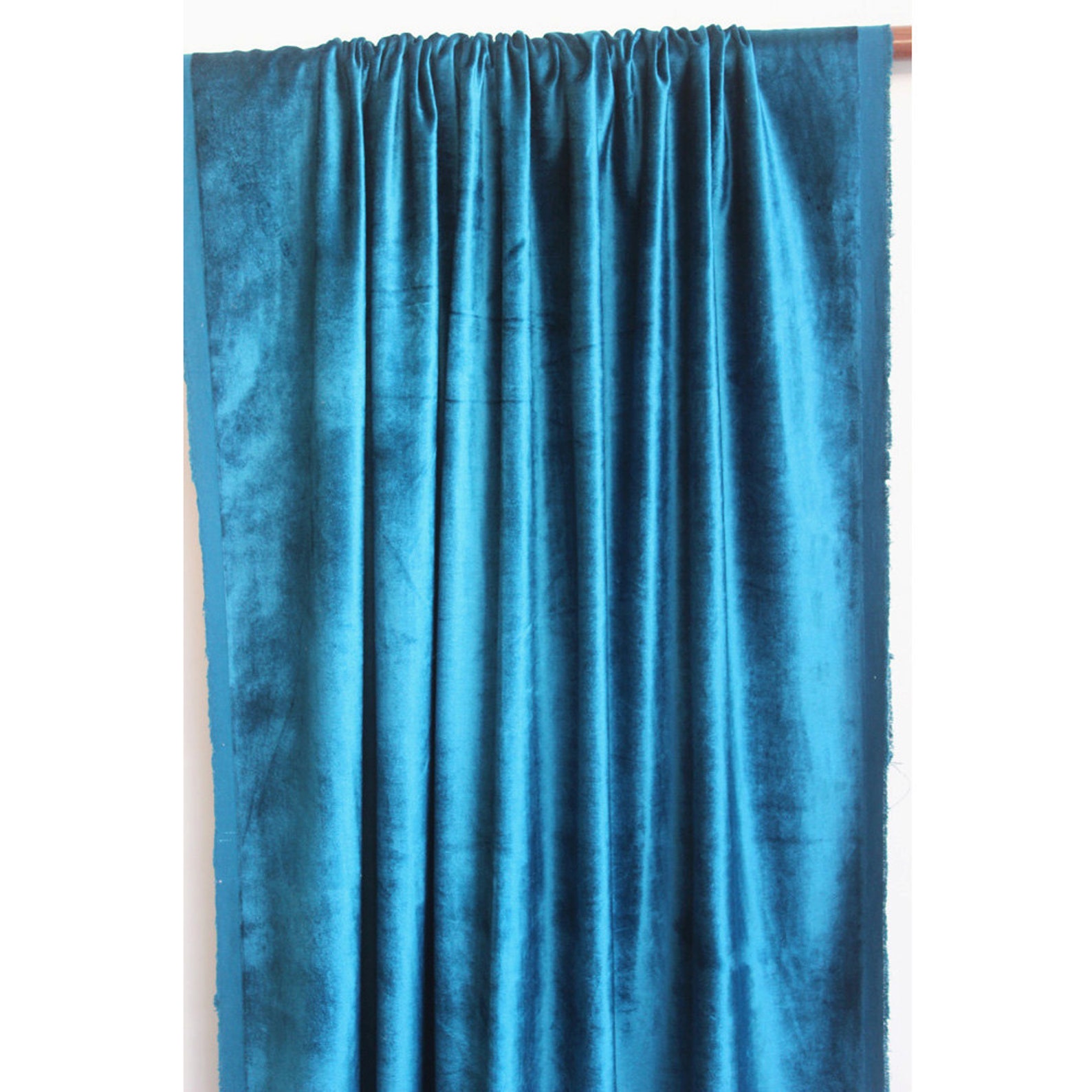 Peacock Blue Velvet Curtain 52x84 Rod Pocket | Etsy