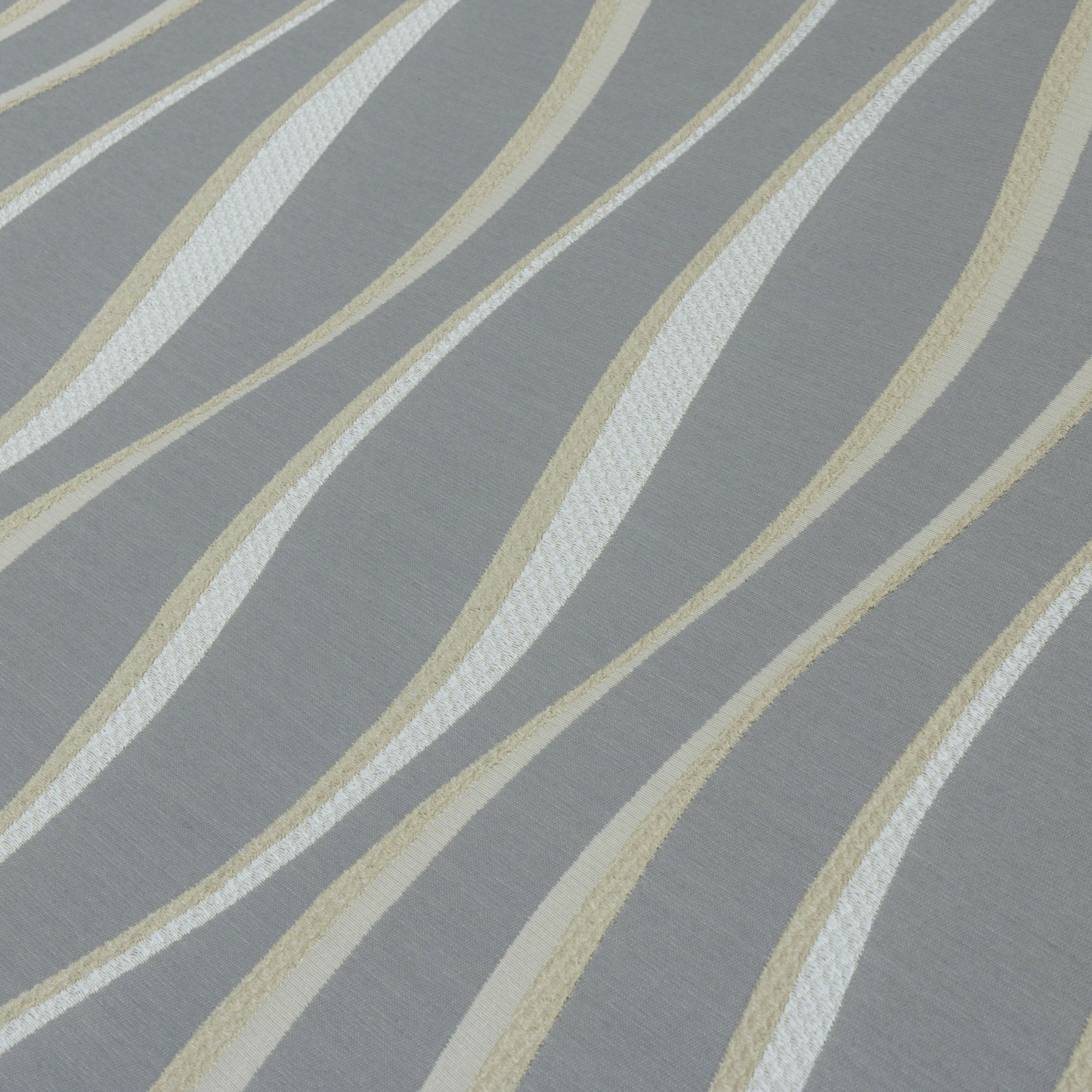 Ivory & Gold Stripes Jacquard Weave Fabric by the Yard / Metre ...