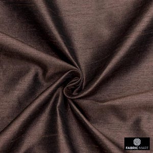 Dark Chocolate Art Silk Fabric By The Yard / Metre, Faux Silk Curtain Fabric, Dress Fabric, Wholesale Art Silk Fabric, Slub Faux Silk Fabric