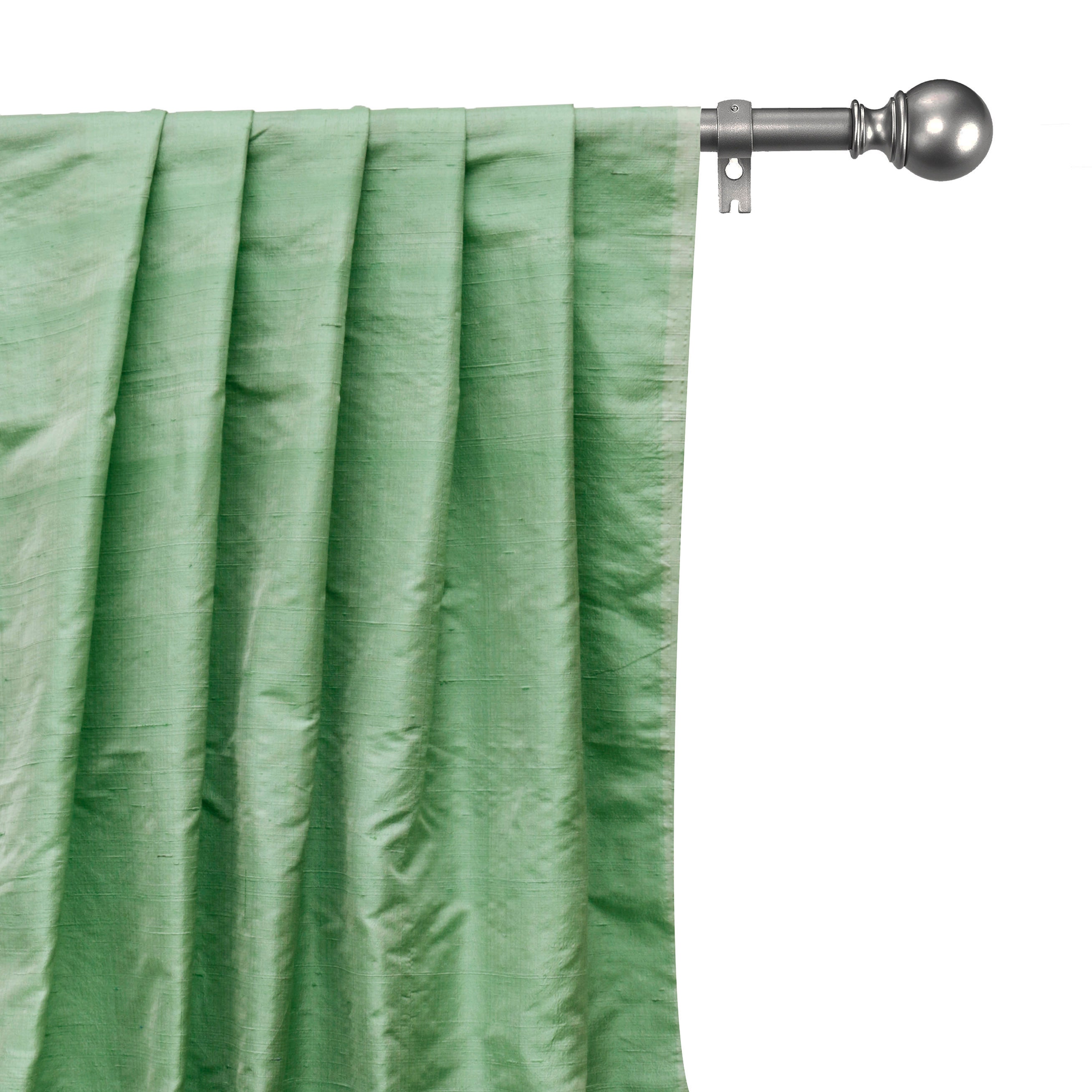 Mint Green Silk Dupioni Curtain Panels Rod Pocket Grommet Etsy