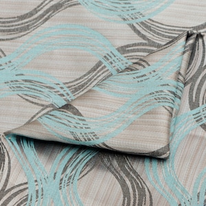 Aqua Stripes-stof op maat gesneden / meter, jacquardstof, bekledingsgordijnstof, groothandelstof, wervelende stof, turquoise streep