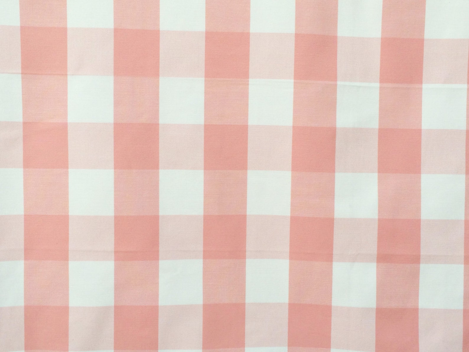 Peach and Ivory Gingham Checks Cotton Fabric by the Yard Etsy
