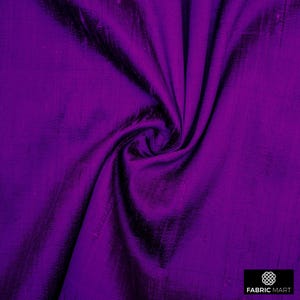 Bright Purple 100% Pure Silk Fabric By The Yard / Metre, 41 inch Pure Silk Dupioni Fabric, Wholesale Slubbed Silk fabric for Bridal Dress