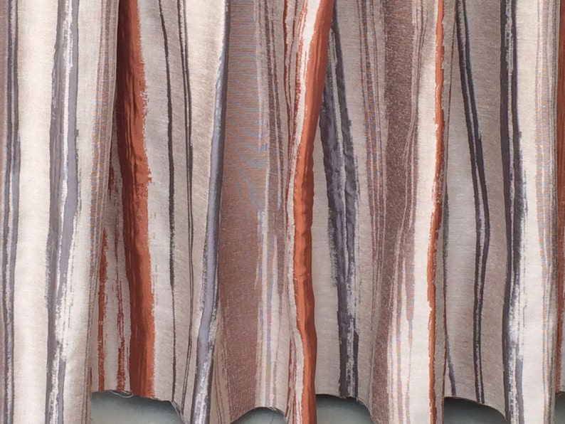 Rusty Stripes Curtain Fabric by the Yard Upholstery Fabric Etsy