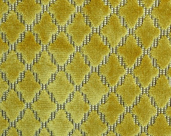 Tessuto in velluto Chartreuse geometrico tagliato su misura, Tessuto in velluto Jacquard, Tessuto da tappezzeria, Tessuto per tende, Tessuto all'ingrosso, Fleur De Lis