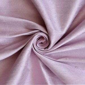 Pastel Lilac 100% Pure Silk Fabric By The Yard / Metre, 41 inch Pure Dupioni Silk Fabric, Lustrous Slubbed Silk fabric for Curtains, Dresses image 10