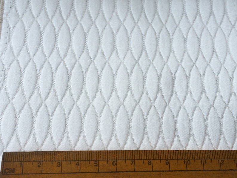 White Quilted Curtain Fabric By The Yard Upholstery Fabric Etsy