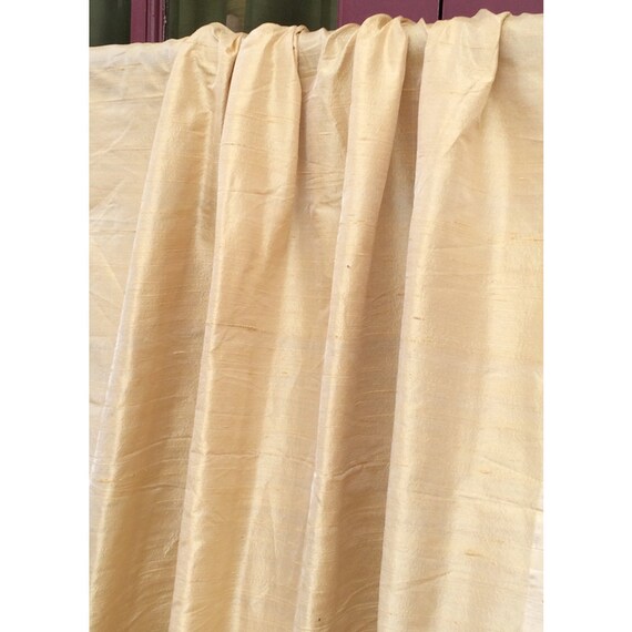 Light Gold 100 Percent Pure Silk Dupioni Grommet Unlined Etsy
