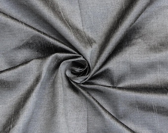 Pearl Silver Art Silk Fabric By The Yard / Metre, Faux Silk Curtain Fabric, Dress Fabric, Wholesale Art Silk Fabric, Slub Faux Silk Fabric