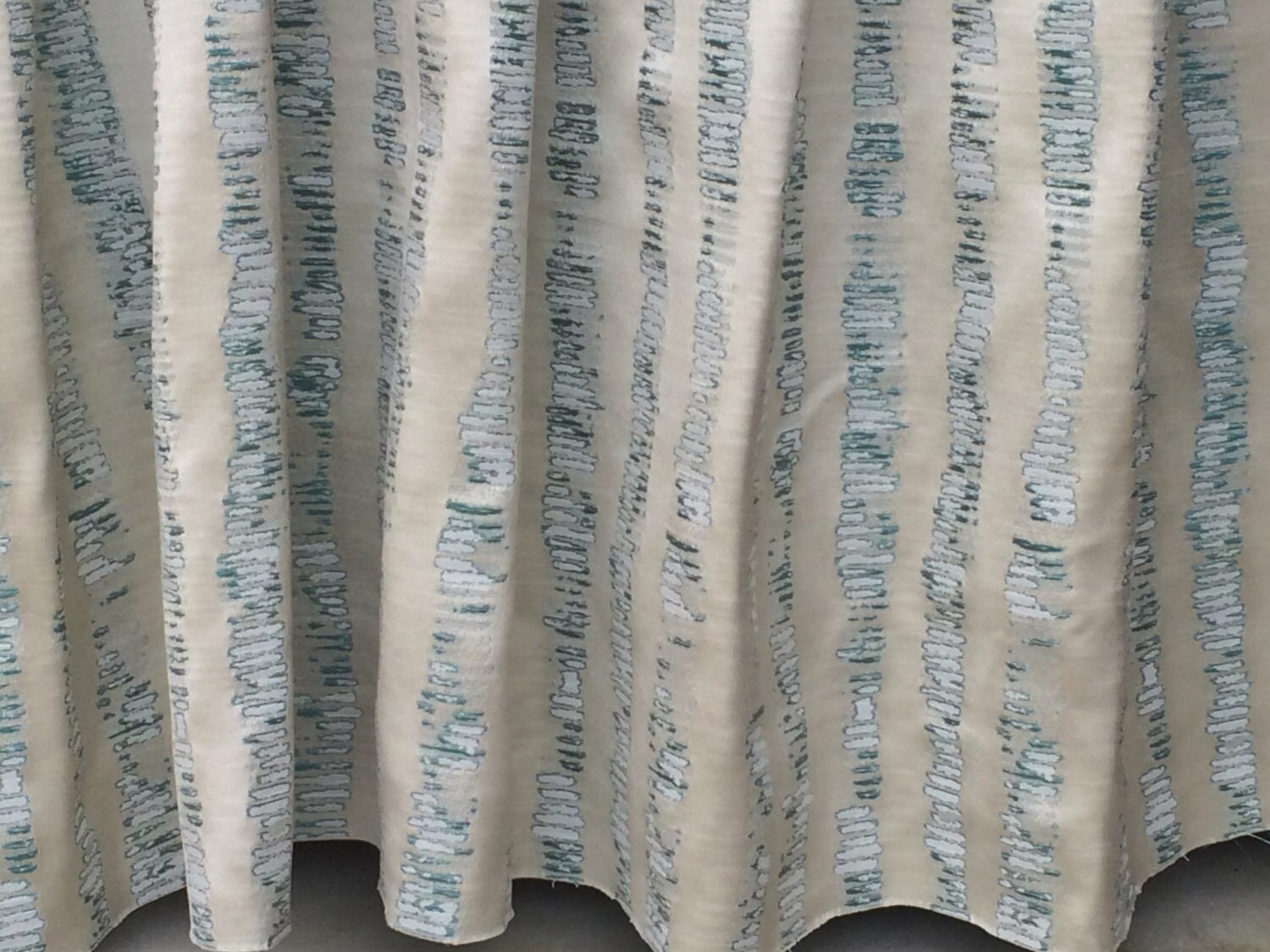 Sea Green Waves Curtain Fabric By The Yard Upholstery Fabric Etsy