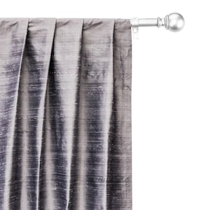 Silver Gray 100% Pure Silk Dupioni Curtain Panels (Rod Pocket, Grommet, Box Pleat, Three Pinch Pleat, Tab Top and Plain Ring Top)