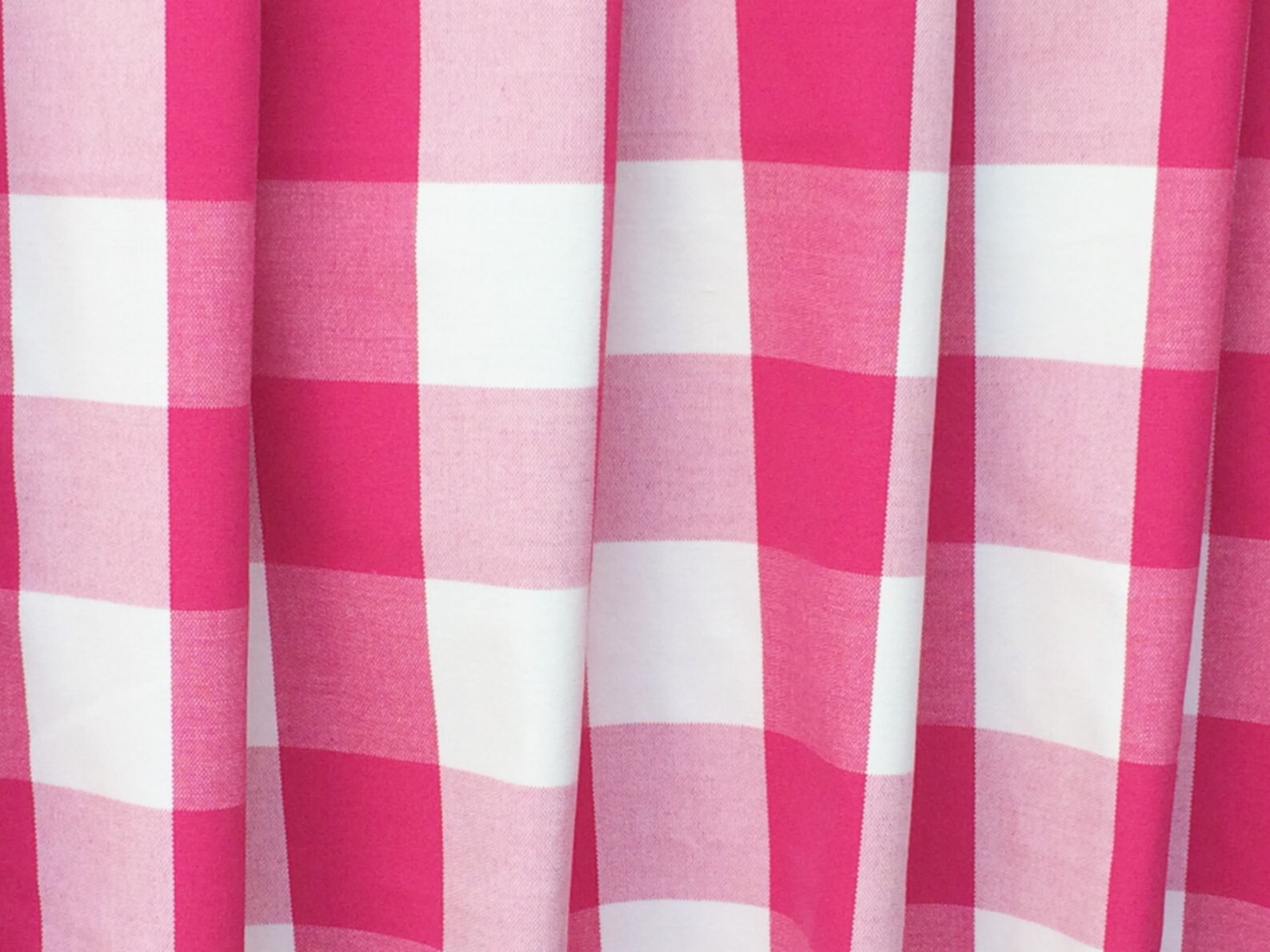 Dark Pink and White Gingham Checks Cotton Fabric by the Etsy