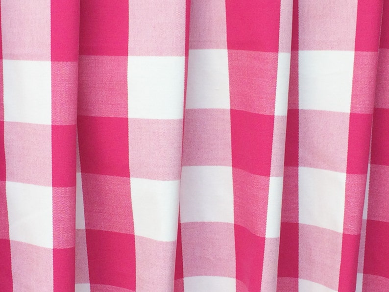 Dark Pink and White Gingham Checks Cotton Fabric by the - Etsy