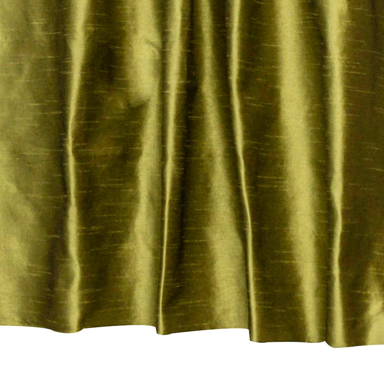 Olive Green Art Silk Curtain Panels Faux Silk Curtains rod Etsy UK