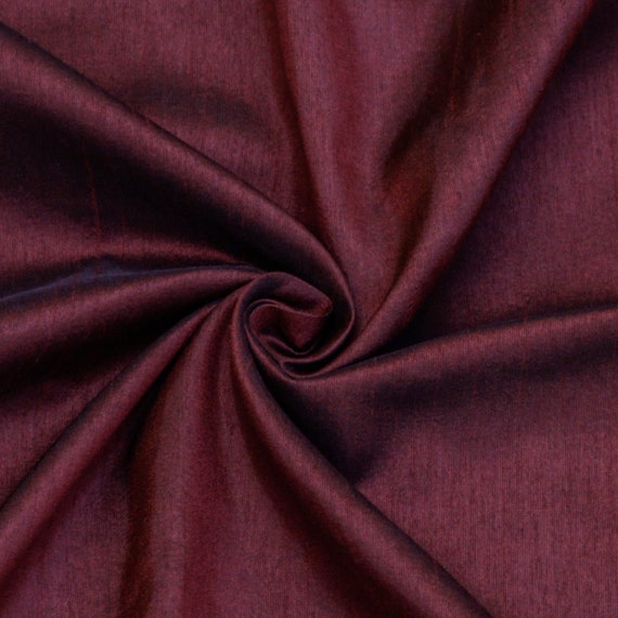 Dark Maroon Art Silk Fabric by the Yard Faux Silk Curtain Fabric