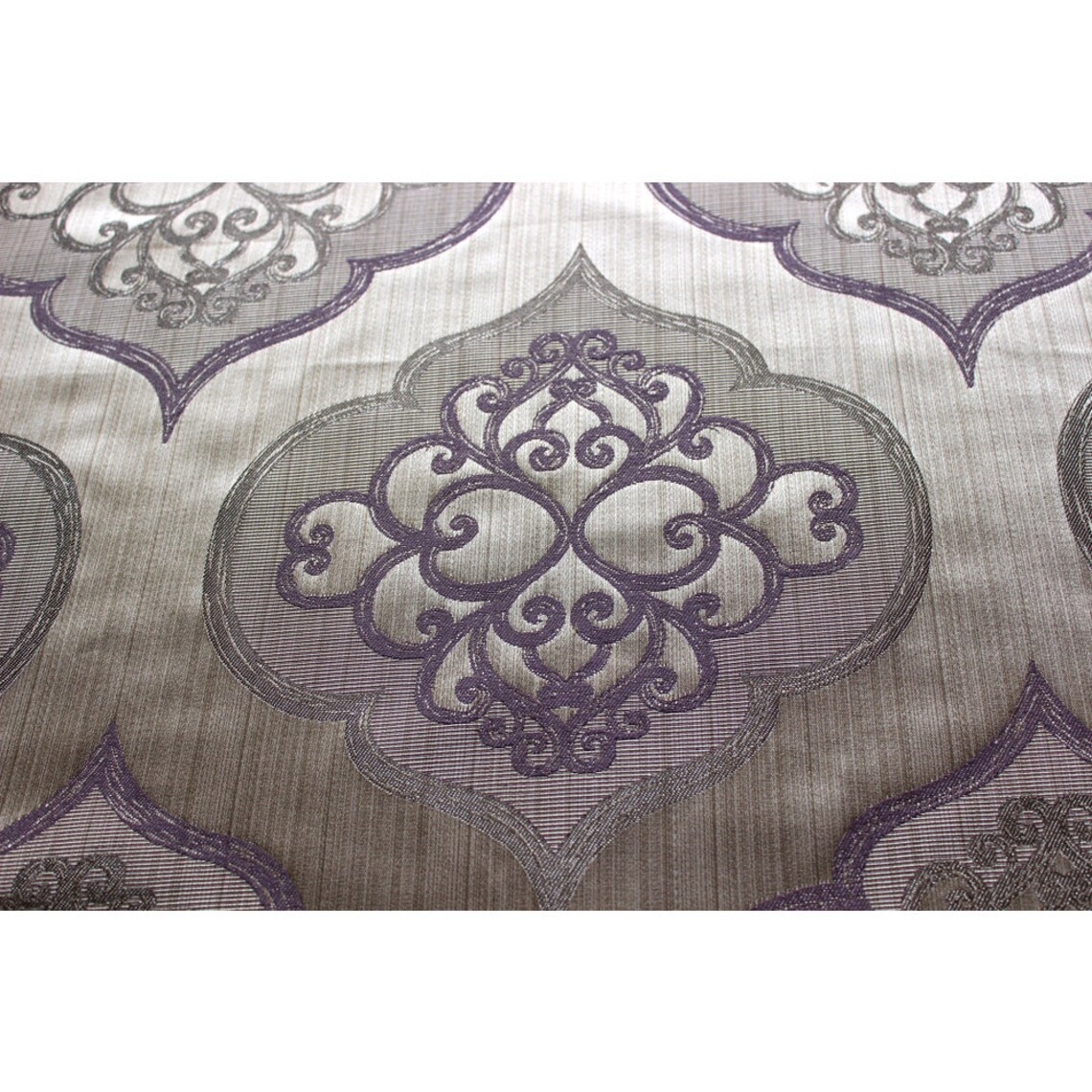 Geometric Lavender Damask Curtain Fabric Upholstery Fabric Etsy