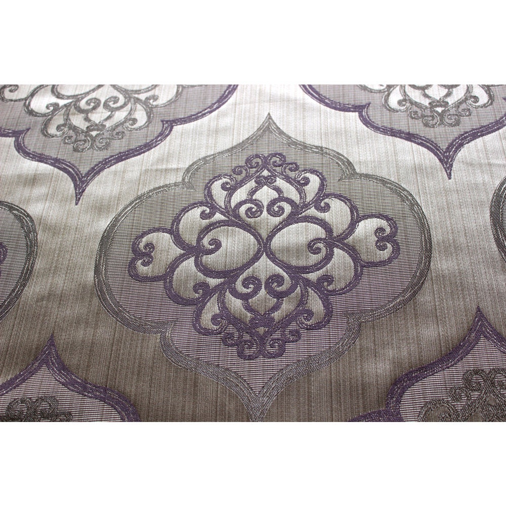 Geometric Lavender Damask Curtain Fabric Upholstery Fabric Etsy