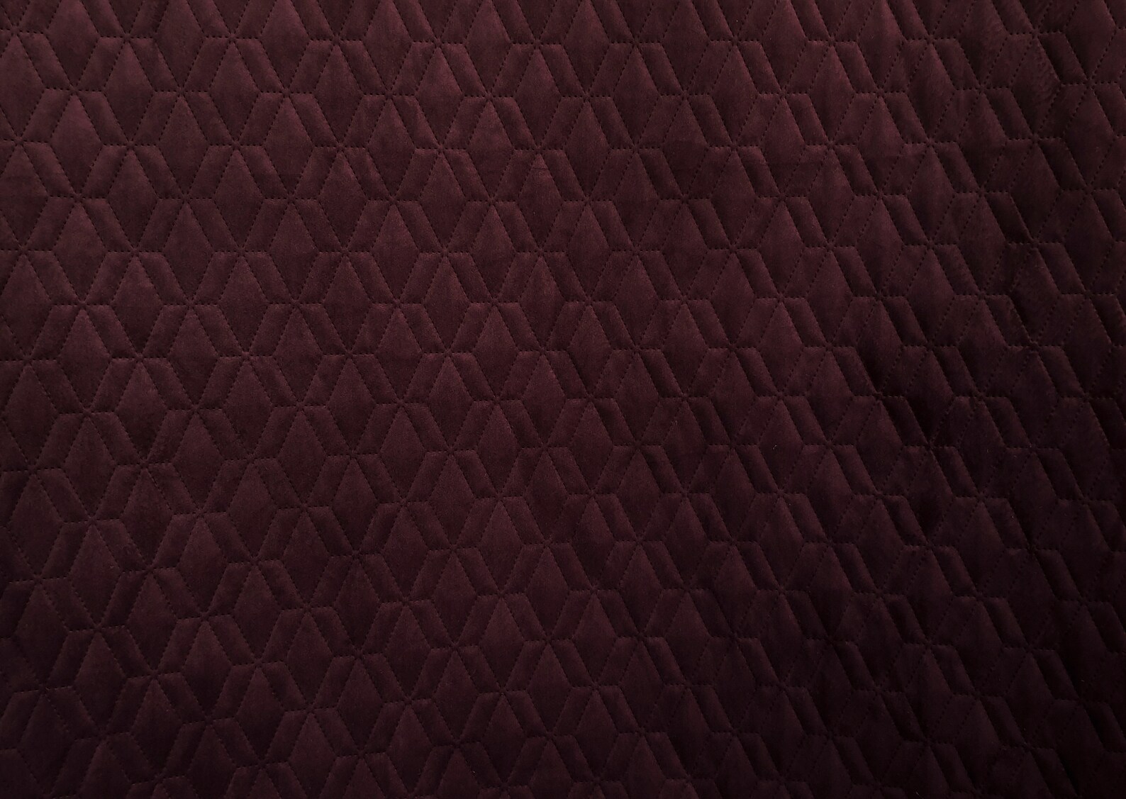 Dark Red Wine Quilted Velvet Fabric By The Yard Geometric Etsy