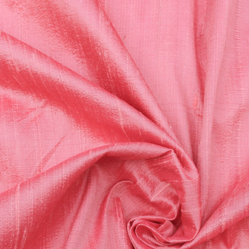 Coral Silk Fabric by the Yard Silk Fabric Silk Dupioni Etsy
