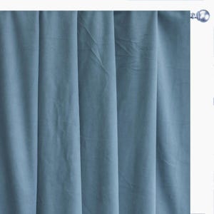 Dusky Blue Velvet Curtain Panels, Window Treatment (Rod Pocket, Grommet, Box Pleat, Three Pinch Pleat, Tab Top and Plain Ring Top)