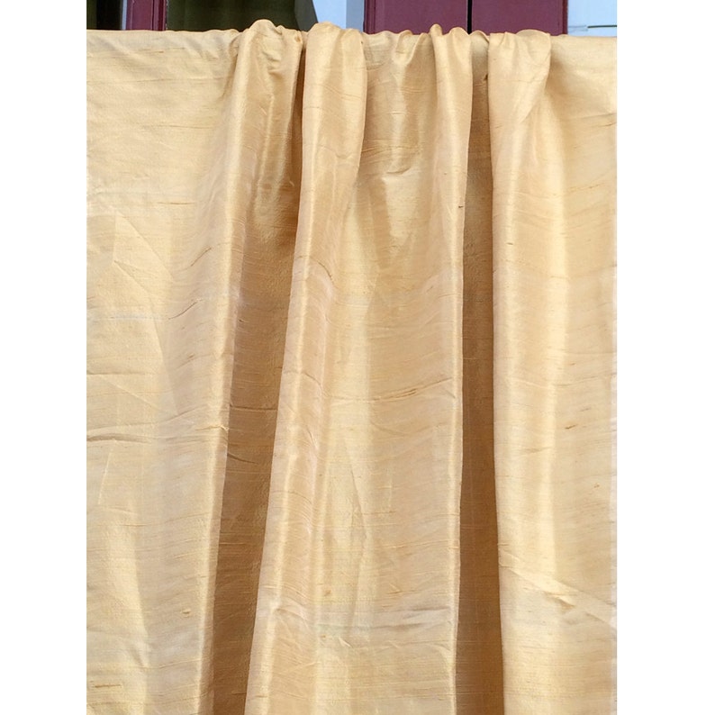 Light Gold Silk Dupioni Curtain Panels Rod Pocket Grommet | Etsy