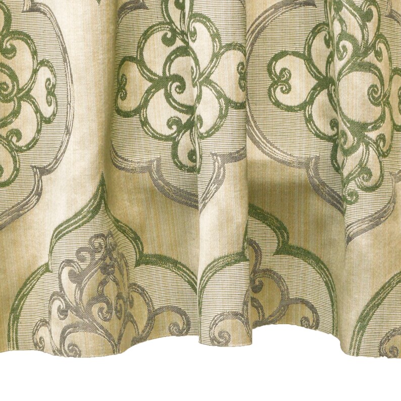 Geometric Olive Green Damask Fabric by the Yard Jacquard Etsy