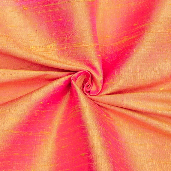 Fabric Mart Direct Dark Fuchsia Pink Silk Dupioni Fabric By The Yard, 41  inches or 104 cm width, 1 Yard Pink Silk Fabric, Slubbed Silk Dupioni,  Bridal Dress Silk Fabric, Wholesale Silk