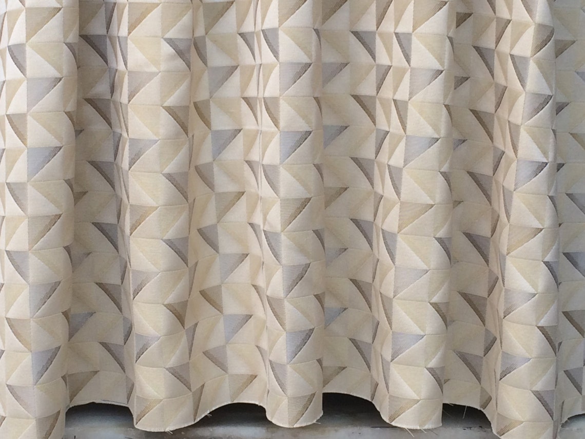 Light Gold Geometric Triangle Curtain Drapes Curtain Panels Etsy