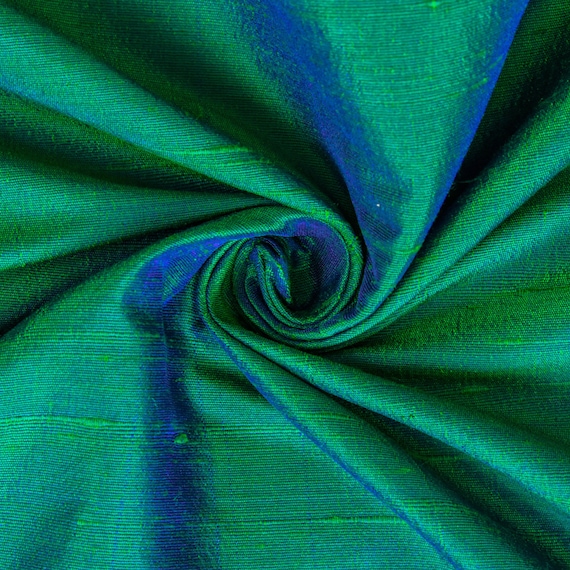 Peacock 100% Pure Silk Fabric by the Yard, 41 Inch Pure Silk Dupioni  Fabric, Wholesale Slub Silk Fabric for Bridal Dresses, Curtains, Drapes 