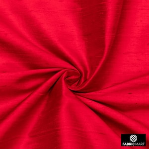 Blood Red 100% Pure Silk Fabric By The Yard / Metre, 41 inch Pure Dupioni Silk Fabric, Wholesale Slub Silk fabric for Curtains, Drapes