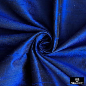 Royal Blue Silk Fabric By The Yard / Metre, 41 inch Royal Blue Dupioni Silk Fabric, Wholesale Slub Silk fabric for Upholstery, Wedding Dress