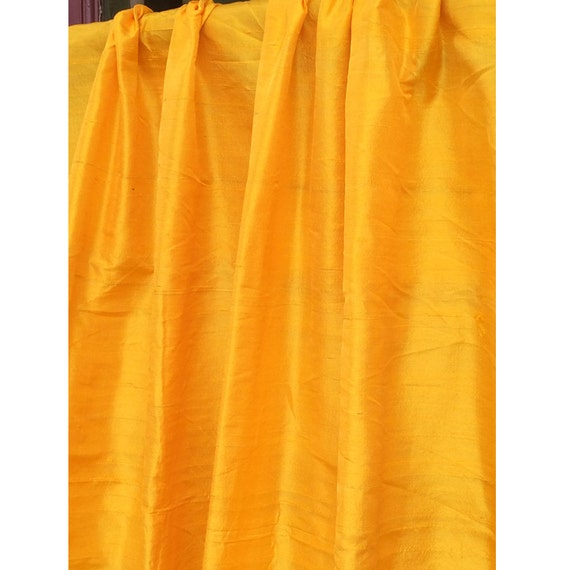 Bright Saffron Yellow 100 Percent Pure Silk Dupioni Grommet | Etsy
