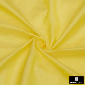 Yellow Art Silk Fabric By The Yard / Metre, Faux Silk Curtain Fabric, Dress Fabric, Wholesale Art Silk Fabric, Slub Faux Silk Fabric