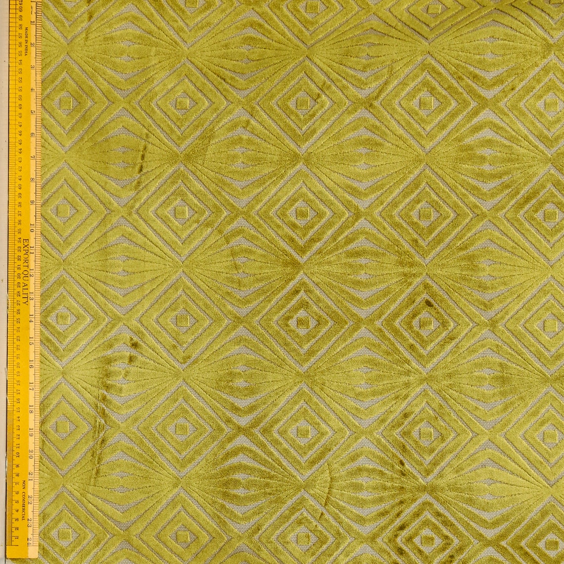 Chartreuse Web Velvet Tissu par yard Jacquard Velvet Fabric | Etsy