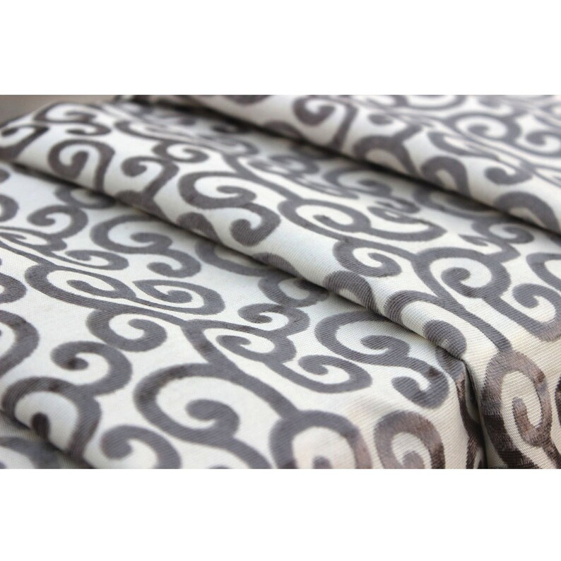 Paloma Grey Scrolls Fabric by the Yard Upholstery Fabric - Etsy