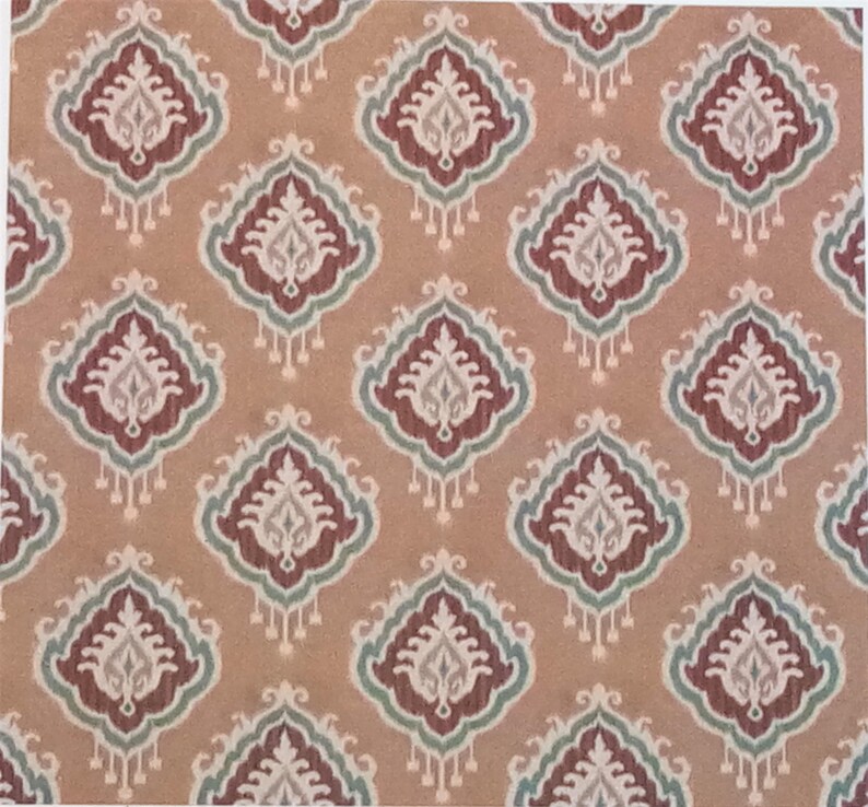 Orange Moroccan Damask Curtain Fabric By The Yard Upholstery Etsy