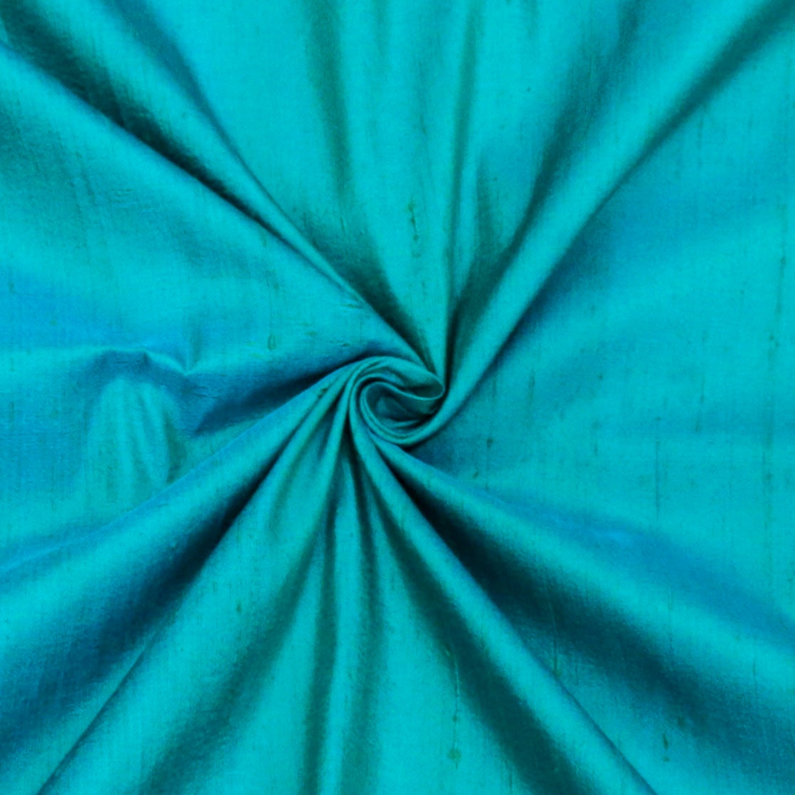 Peacock Blue Gajji Silk or Mashru Silk Fabric