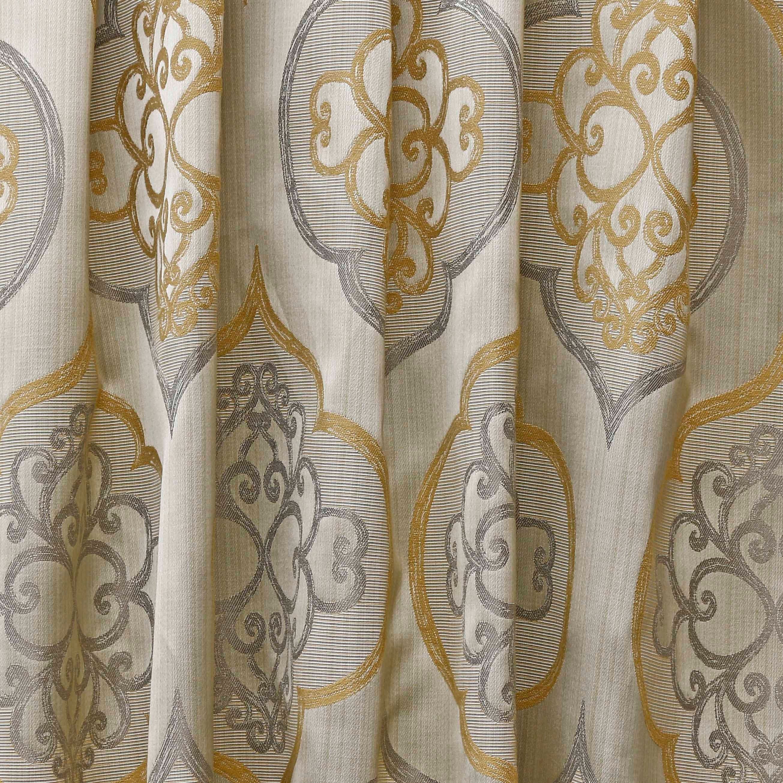 Geometric Light Gold Damask Fabric By The Yard Jacquard Etsy