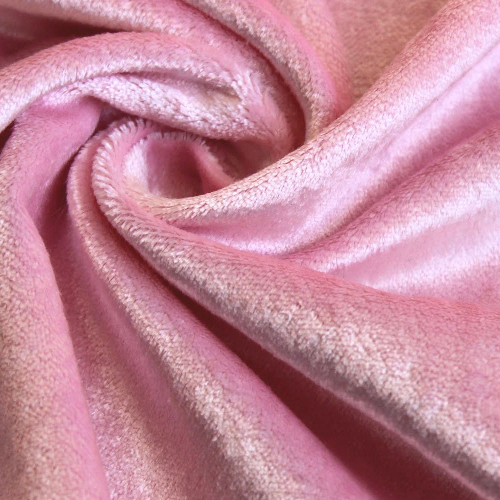 Soft Pink Cotton Velvet Fabric By The Yard Upholstery Weight Etsy