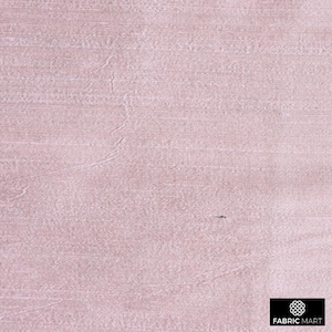 May include: A close-up of a pale pink fabric with a subtle woven texture. The fabric has a smooth, silky feel.