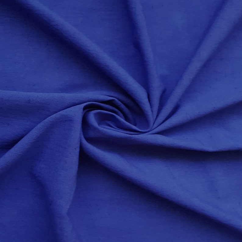 Royal Blue Cotton Linen Fabric by the Yard Decorative Linen - Etsy