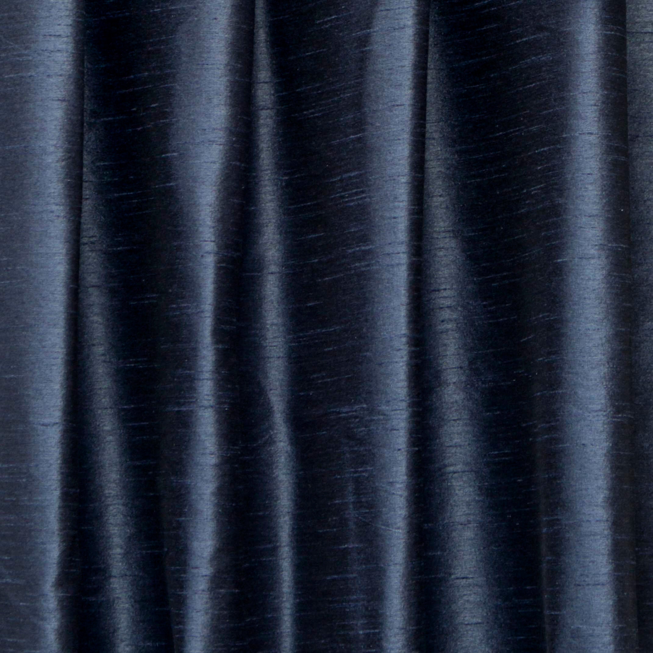 Midnight Blue Art Silk Fabric By The Yard Faux Silk Curtain Etsy