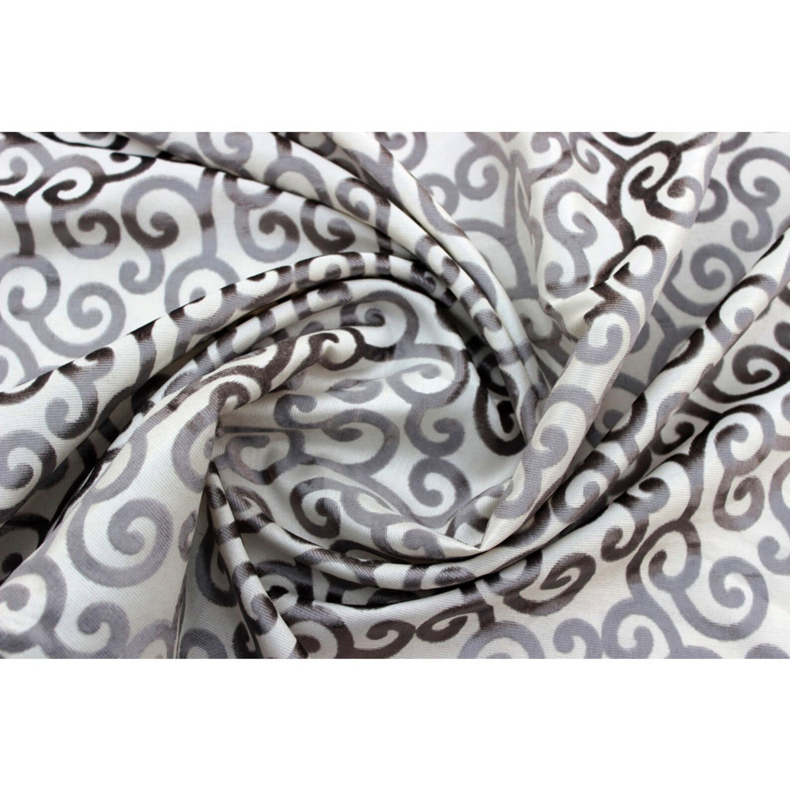Paloma Grey Scrolls Fabric by the Yard Upholstery Fabric | Etsy
